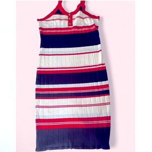 Red Sleeveless Halter Midi Dress Casual